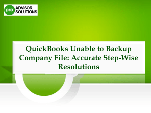 Resolve QuickBooks Unable to Backup Company File Issue