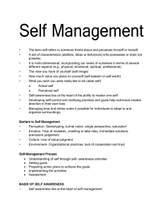 Self Management Introduction