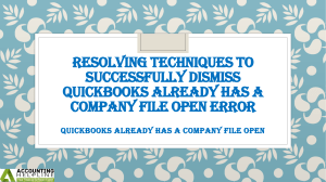 How to overcome QuickBooks already has a company file open 