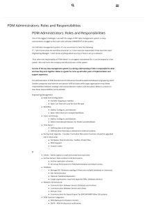 SOLIDWORKS PDM Administrators  Roles and Responsibilities