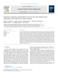 Occurrence, treatment, and potential recovery of rare earth elements
