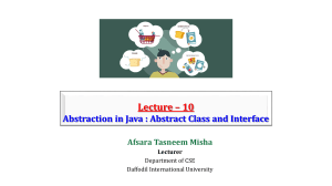 Lecture 10-Abstraction in Java (1)