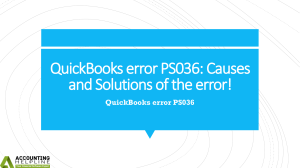 Here's some easy methods to fix QuickBooks Error PS036