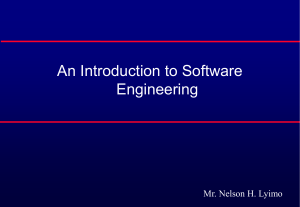 LECTURE 01- An Introduction to Software Engineering