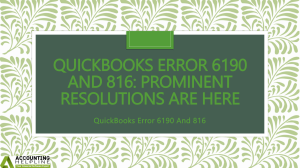 Some Easiest methods to fix QuickBooks Error 6190 And 816