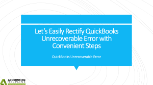 How to fix QuickBooks Unrecoverable Error in no time