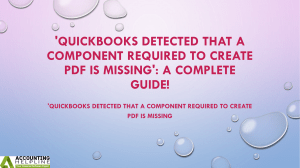 Overcome QuickBooks detected that a component required to create pdf is missing