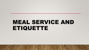 MEAL SERVICE AND ETIQUETTE