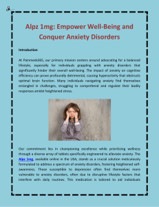 Alpz 1mg Empower Well Being and Conquer Anxiety Disorders