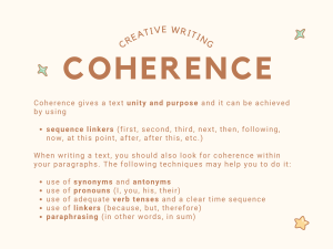 CREATIVE WRITING Coherence