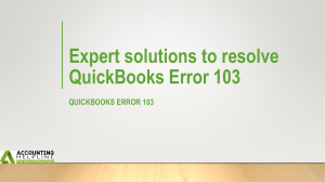 Some Easiest methods to fix QuickBooks Error 103