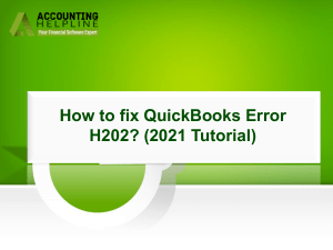 Proven Solutions For QuickBooks Error H202