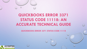How to deal with QuickBooks Error 3371 Status Code 11118