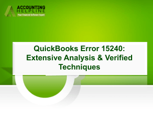 Simple Method To Resolve QuickBooks Error 15240