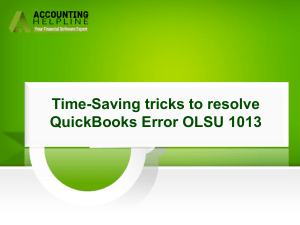 Simple Steps To Resolve QuickBooks Error OLSU 1013