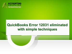 An Easy Way To Quickly Resolve QuickBooks Error 12031