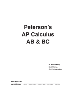 Petersons AP Calculus AB and BC