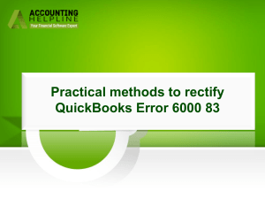 Trouble-Free Method To Mend QuickBooks Error 6000 83