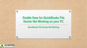 Easy methods for QuickBooks File Doctor Not Working error