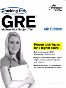 Cracking the GRE Mathematics Subject Test - PDF Room
