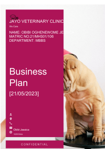 Veterinary Business Plan