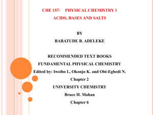CHE 156 - Acids, Bases & Salts