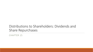 Chapter 15 Distributions to Shareholders