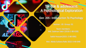 TikTok & Adolescent A psychological expression