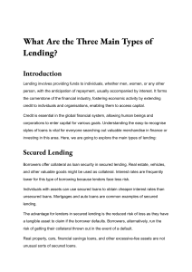 What Are the Three Main Types of Lending