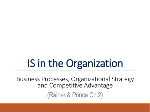 CMIS 342 Lecture 3 Business IT Strategic Alignment 