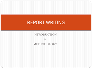 Intro to Report Writing