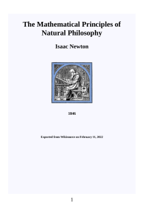 The Mathematical Principles of Natural Philosophy 1846