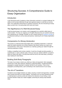 Structuring Success  A Comprehensive Guide to Essay Organization