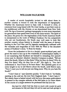 William Faulkner. The Sound and the Fury