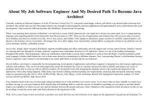 About My Job Software Engineer And My Desired Path To Become Java Architect