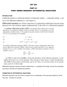  FIRST ORDER ORDINARY DIFFERENTIAL EQUATIONS