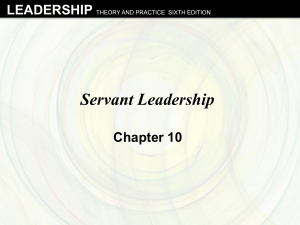 Chapter 10 - Servant Leadership