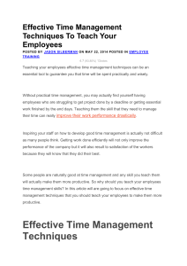 Effective Time Management Techniques To Teach Your Employees