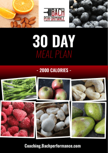 30 Day-Meal Plan - 2000 calories