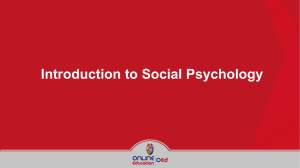 W1 Introduction to Social Psychology - Presentation