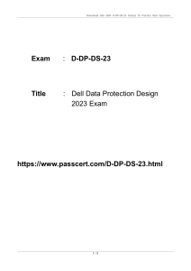 D-DP-DS-23 Dell Data Protection Design 2023 Exam Dumps