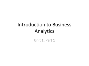 INTRODUCTION TO BUSINESS ANALYTICS