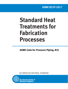 ASME B31P-2017 Standard Heat Treatments for Fabrication Processes