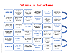 Board Game - Past Simple vs Past Continuous