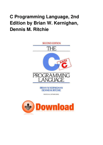 C Programming Language 2nd Edition by Br