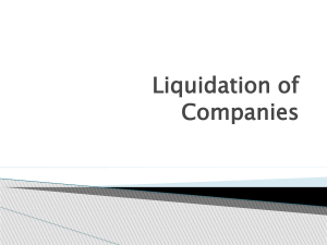 Liquidation of Companies
