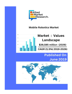 The mobile robotics market size was valued at $9,340 million in 2018, and is projected to reach $39,585 million by 2026, registering a CAGR of 21.5% from 2019 to 2026.