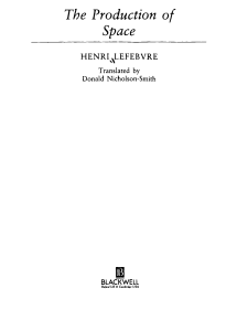 Lefebvre Henri The Production of Space