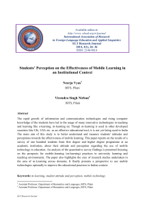 Students    Perception on the Effectiveness of Mobile Learning in an Institutional Context[#74444]-63633