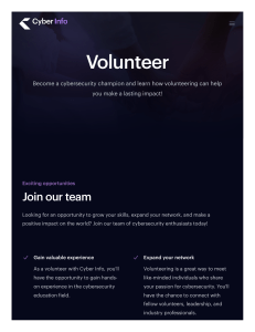 Cyber Info   Volunteer Opportunities